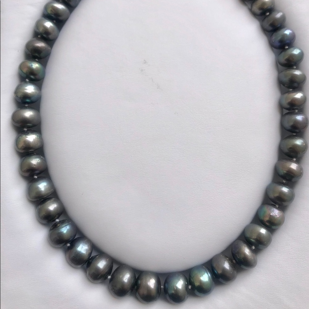 Genuine Blue Lagoon Silver pearl necklace